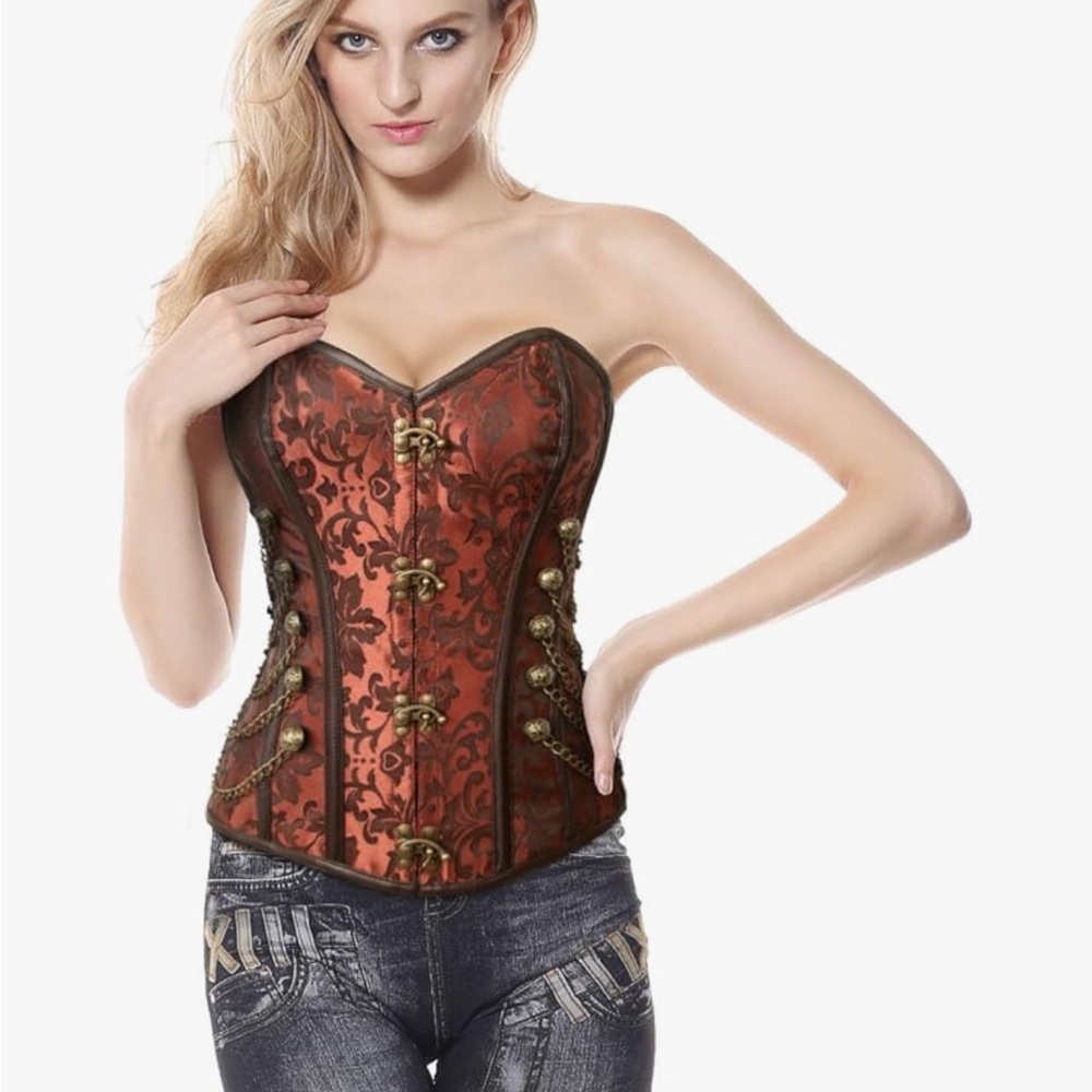 Brown Corset with Chain Details - Picture 3 of 13